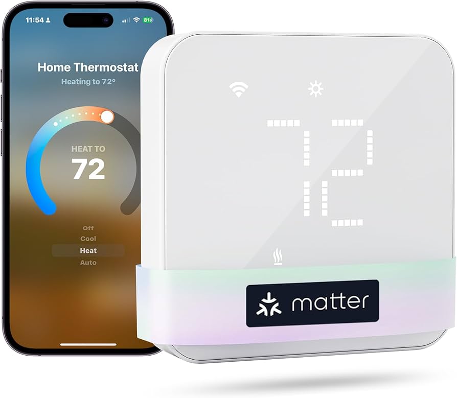 Smart home thermostat and energy management system controlling home heating and cooling
